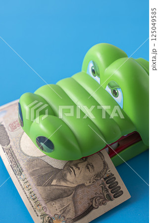 お金に執着しているワニ ビジネス 貯金  125049585