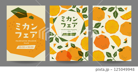 ラフなミカンのイラストのミカンのフライヤーテンプレートセット_1 125049948
