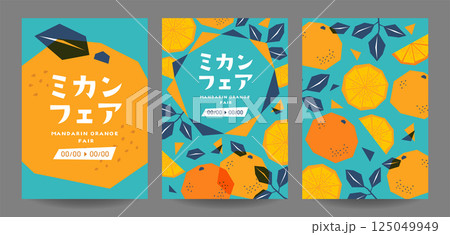 ラフなミカンのイラストのフライヤーテンプレートセット_2 125049949