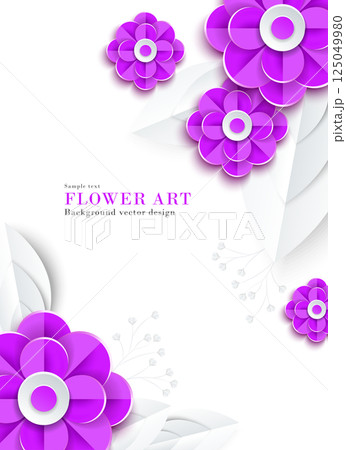 抽象的な紫色の花(パンジー・朝顔など)のペーパークラフト風イラスト|背景素材アートシリーズ 抽象的な紫色の花(パンジー・朝顔など)のペーパークラフト風イラスト|背景素材アートシリーズ 125049980