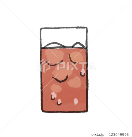 グラスに入ったドリンクのゆるいえイラスト 125049998
