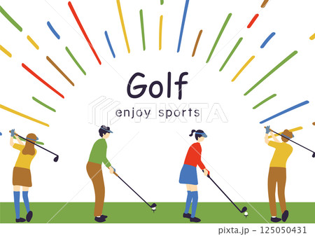 ゴルフを楽しむ人達 ゴルフを楽しむ人達 125050431