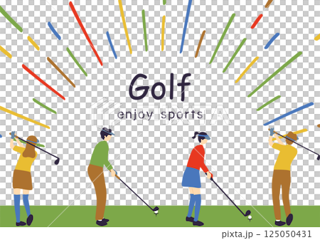 ゴルフを楽しむ人達 ゴルフを楽しむ人達 125050431