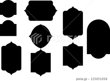 クラシックなシルエットフレームデザインセット 125051058