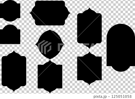 クラシックなシルエットフレームデザインセット 125051058