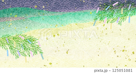 七夕　夏　短冊　背景 125051081