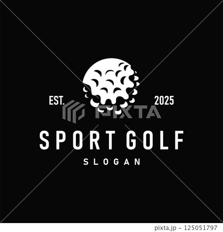 golf logo design outdoor sport with simple design of ball and golf stick minimalist black silhouette as symbol illustration template of sport branch golf logo design outdoor sport with simple design of ball and golf stick minimalist black silhouette as symbol illustration template of sport branch 125051797