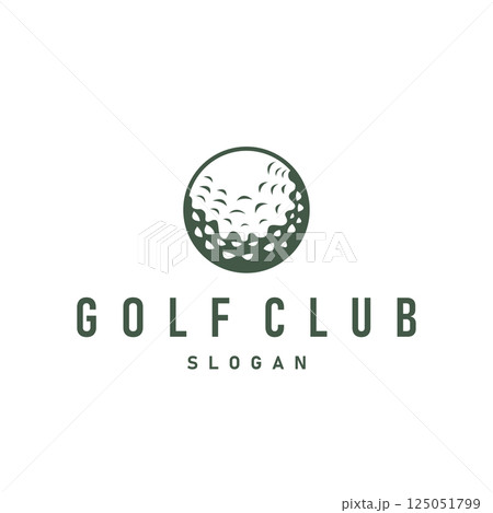 golf logo design outdoor sport with simple design of ball and golf stick minimalist black silhouette as symbol illustration template of sport branch golf logo design outdoor sport with simple design of ball and golf stick minimalist black silhouette as symbol illustration template of sport branch 125051799