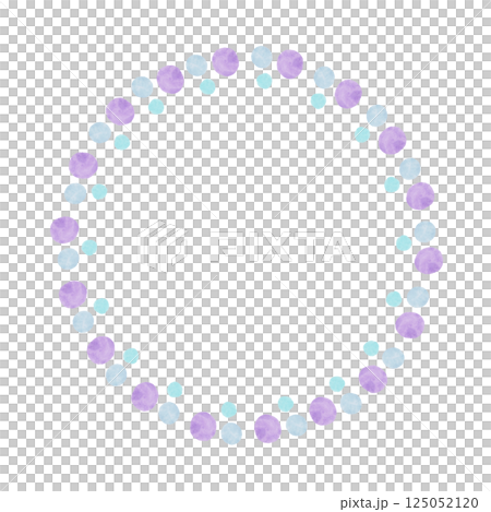 かわいいカラフルな水玉模様のフレームイラスト　 125052120