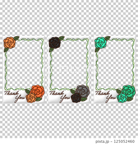 Message Card Puffy Decoration Frame Orange Black Mint 125052460