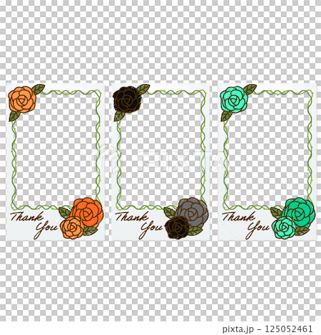 メッセージカード デコレーション フレーム オレンジ ブラック ミント 125052461