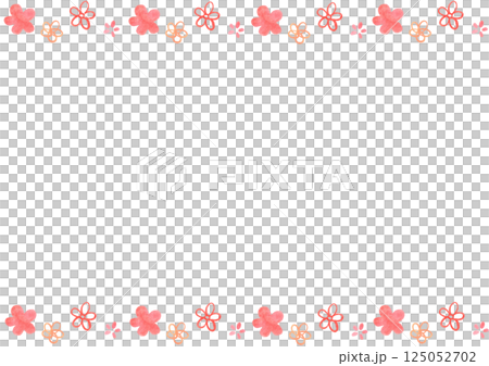 Red flower cute background frame illustration 125052702