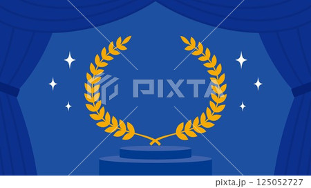 舞台アワードの背景イラスト　青 125052727