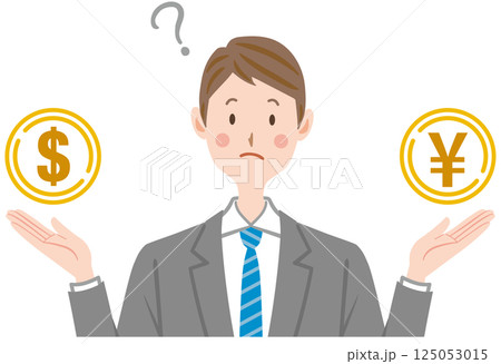 お金 ドル 円のことを考えるビジネスマン 為替 お金 ドル 円のことを考えるビジネスマン 為替 125053015