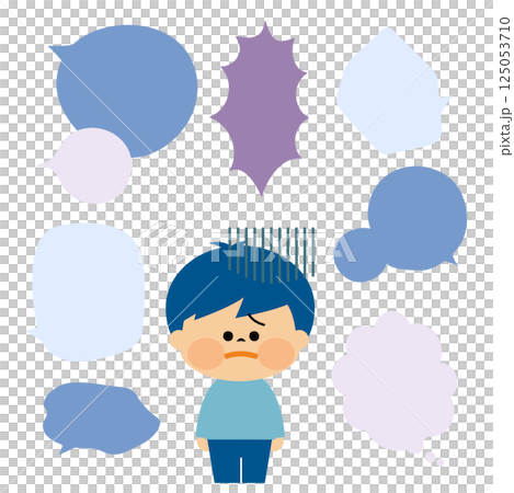 いじめ 言葉に怯える子供のイメージイラスト いじめ 言葉に怯える子供のイメージイラスト 125053710
