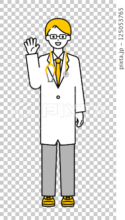 Full body pose_simple doctor male 02 Full body pose_simple doctor male 02 125053765