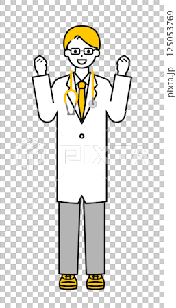 Full body pose_simple male doctor 06 125053769