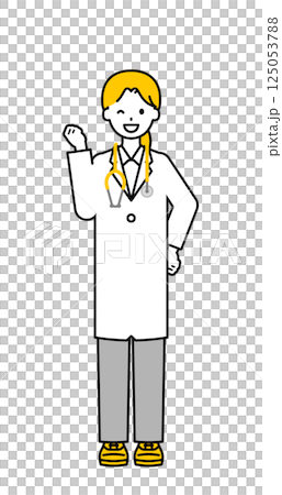 Full body pose_simple doctor woman 05 125053788