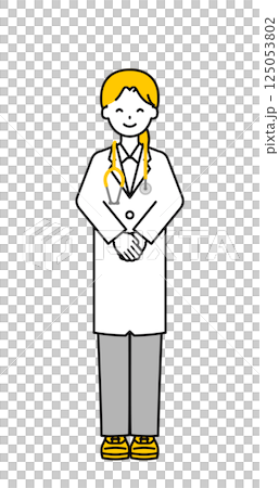 Full body pose_simple doctor woman 19 125053802
