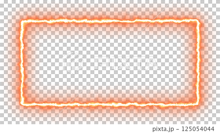 燃燒的火焰矩形框透明材料 燃燒的火焰矩形框透明材料 125054044