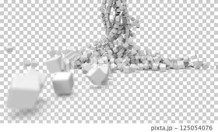 崩壊・人材流出・新社会人退職　抽象イメージ　レンダリングCG　背景 125054076