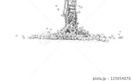 崩壊・人材流出・新社会人退職 抽象イメージ レンダリングCG 背景 崩壊・人材流出・新社会人退職 抽象イメージ レンダリングCG 背景 125054078