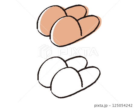 ペンで描いた風スリッパ 125054242