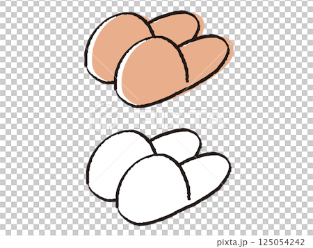 ペンで描いた風スリッパ 125054242