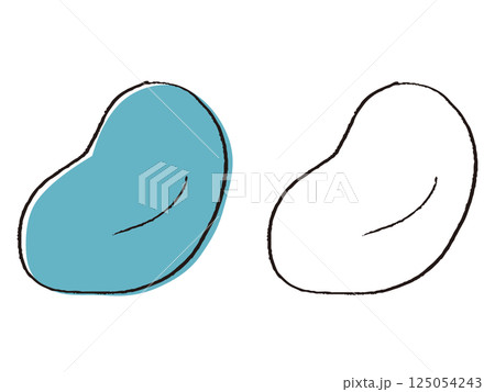 ペンで描いた風ビーズクッション 125054243