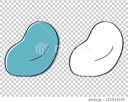 ペンで描いた風ビーズクッション 125054243