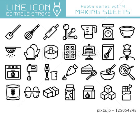 ラインアイコン ホビーシリーズvol.14 お菓子作り ラインアイコン ホビーシリーズvol.14 お菓子作り 125054248