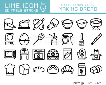 ラインアイコン ホビーシリーズvol.15 パン作り ラインアイコン ホビーシリーズvol.15 パン作り 125054249