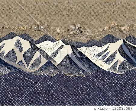 北アルプスの山並み イラスト 北アルプスの山並み イラスト 125055597