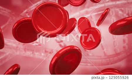 The Red Blood cell for Sci or medical concept 3d Rendering. 125055926