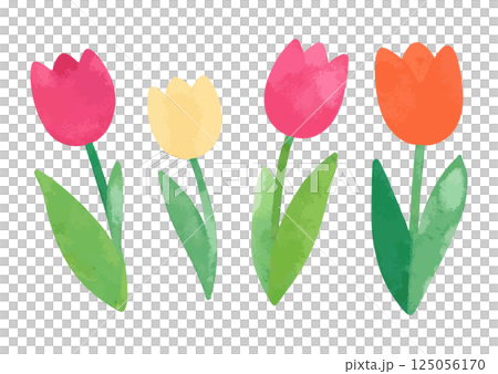 水彩鬱金香插畫集 - AI生成 125056170