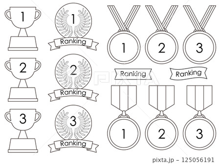 シンプルなランキングアイコンセット 125056191