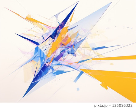 軽やかな色と形の交錯による抽象的な表現アート 125056322