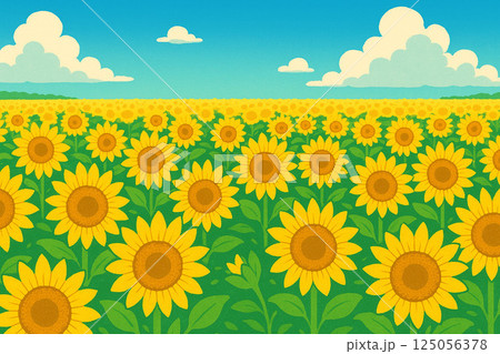 一面のひまわり畑 125056378