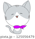 表情アイコン・グレー猫（笑顔） 125056479