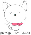 表情アイコン・白猫（笑顔） 125056481