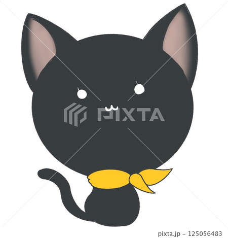 表情アイコン・黒猫（無表情） 125056483