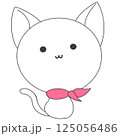 表情アイコン・白猫（無表情） 125056486