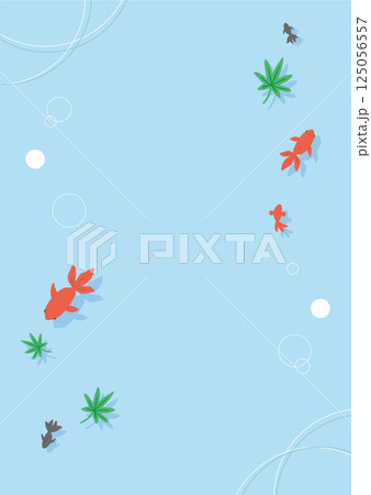 金魚が泳いでいる夏イメージの背景イラスト 金魚が泳いでいる夏イメージの背景イラスト 125056557