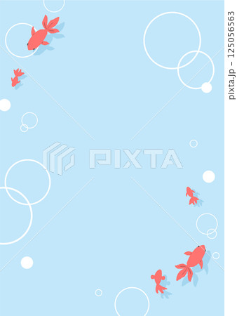 金魚が泳いでいる夏イメージの背景イラスト　 125056563