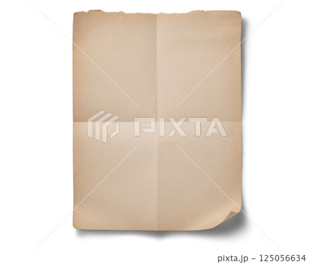 折り目のついた、古い紙片のテクスチャー 125056634
