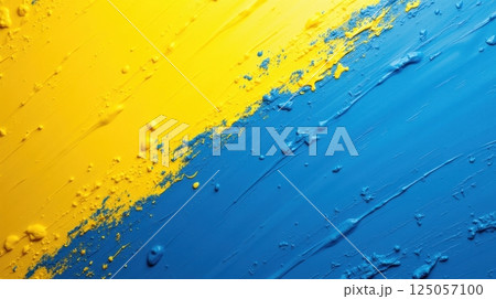 artistic paint representation of the Ukraine flag 125057100