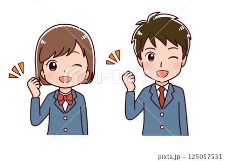 制服の学生のイラスト 125057531
