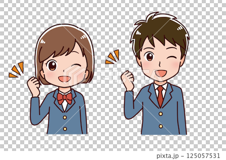 制服の学生のイラスト 125057531