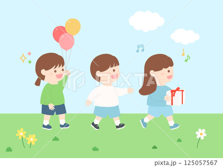 Vector illustration of cute children. 125057567
