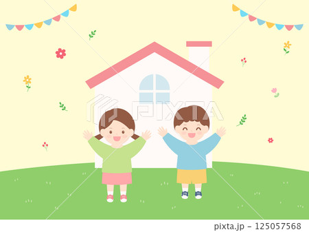Vector illustration of cute children. 125057568